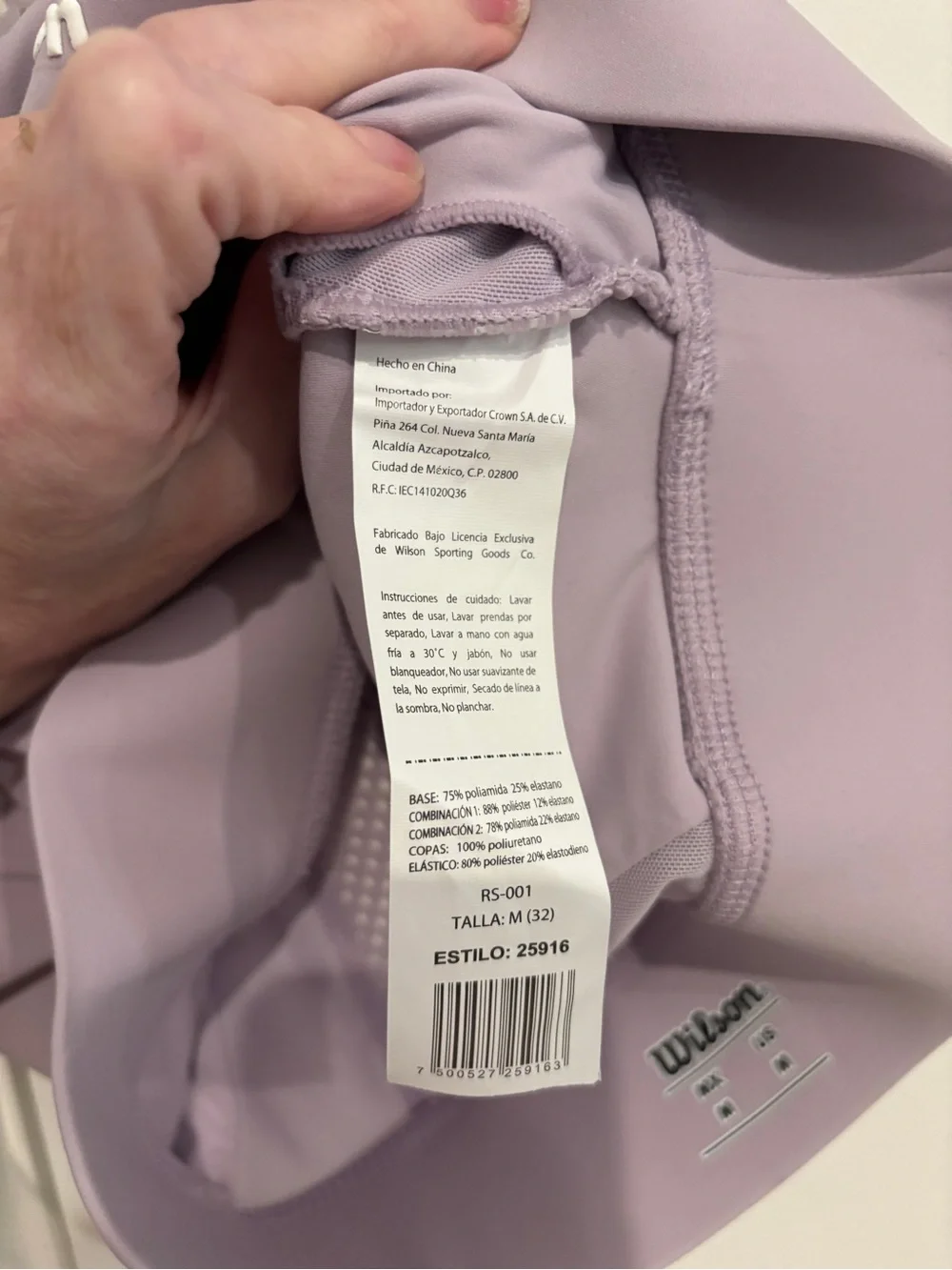 Wilson Lavender Long Line Sports Bra with Mesh Inset Back. Size M